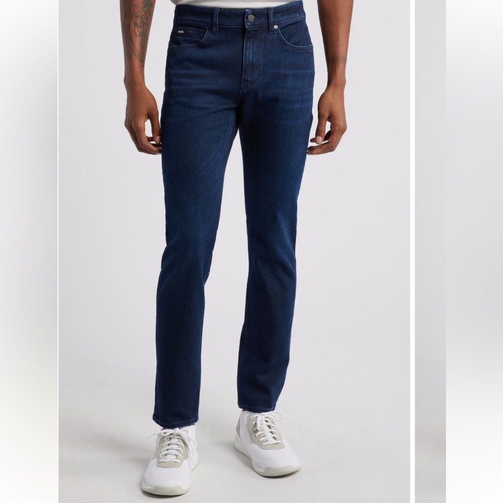 HUGO BOSS DELAWARE SLIM-FIT JEANS IN DARK BLUE STRETCH DENIM 30/32 NWT
